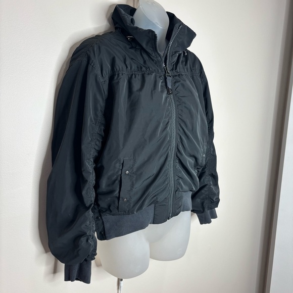ATHLETA Point Reyes Bomber Jacket black grey size small zip up coat - Picture 7 of 7